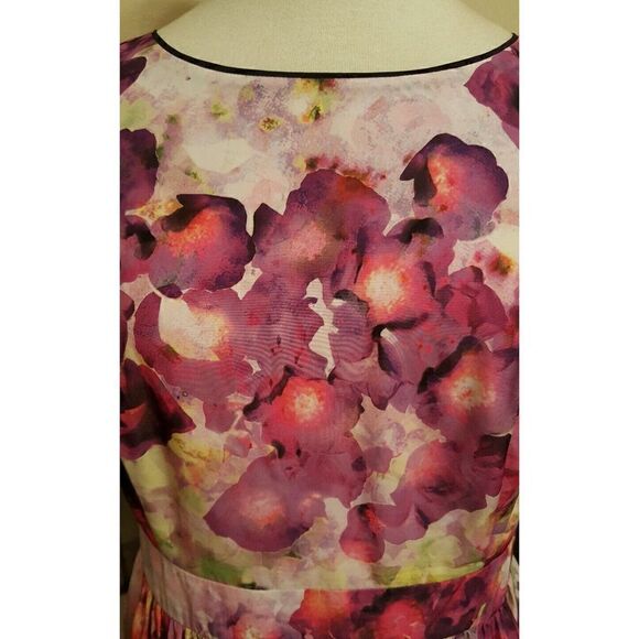 LIZ CLAIBORNE POLYESTER MULTI-COLOR FLORAL SLEEVELESS KNEE-LENGTH DRESS - Sz 10 - Picture 3 of 5